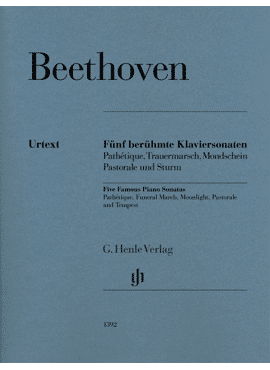 Fünf berühmte Klaviersonaten op. 13, op. 26, op. 27 Nr. 2, op. 28 und op. 31 Nr. 2